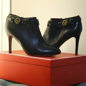 Coach Salene Booties semi matte black 3.5" heel.